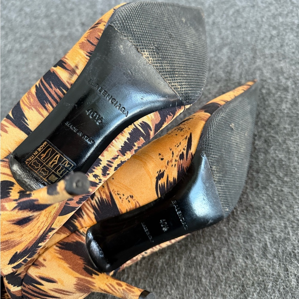 Balenciaga Neoprene Animal Print Mid-Calf Boots - Picture 6 of 7